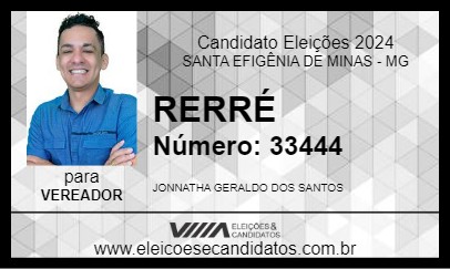 Candidato RERÉ DO TIÃO BATISTA 2024 - SANTA EFIGÊNIA DE MINAS - Eleições