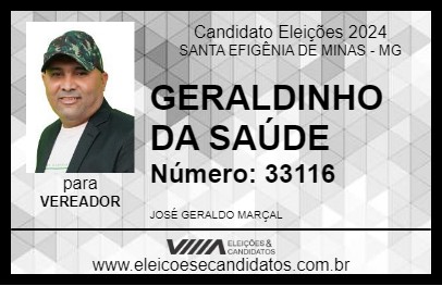 Candidato GERALDINHO DA SAÚDE 2024 - SANTA EFIGÊNIA DE MINAS - Eleições