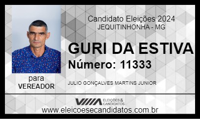 Candidato GURI DA ESTIVA 2024 - JEQUITINHONHA - Eleições