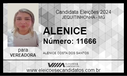 Candidato ALENICE 2024 - JEQUITINHONHA - Eleições