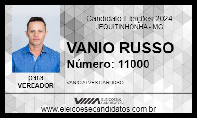 Candidato VANIO RUSSO 2024 - JEQUITINHONHA - Eleições