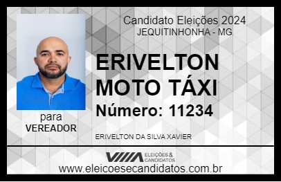 Candidato ERIVELTON MOTO TÁXI 2024 - JEQUITINHONHA - Eleições