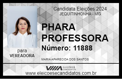 Candidato PHARA PROFESSORA 2024 - JEQUITINHONHA - Eleições