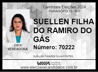 Candidato SUELLEN FILHA DO RAMIRO DO GÁS 2024 - PARAISÓPOLIS - Eleições