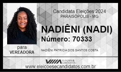 Candidato NADIÊNI (NADI) 2024 - PARAISÓPOLIS - Eleições