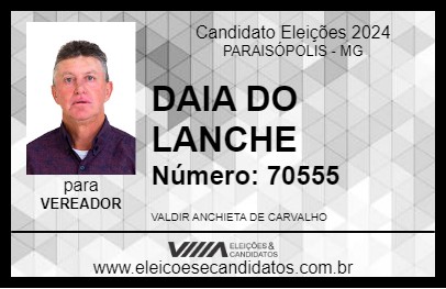 Candidato DAIA DO LANCHE 2024 - PARAISÓPOLIS - Eleições