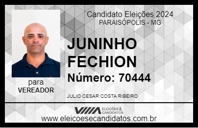 Candidato JUNINHO FECHION 2024 - PARAISÓPOLIS - Eleições