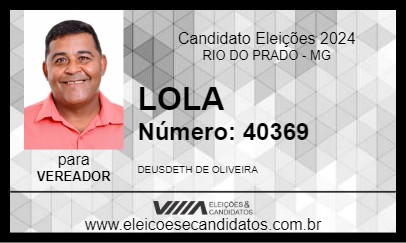 Candidato LOLA 2024 - RIO DO PRADO - Eleições