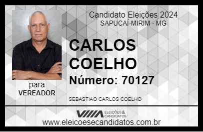 Candidato CARLOS COELHO 2024 - SAPUCAÍ-MIRIM - Eleições