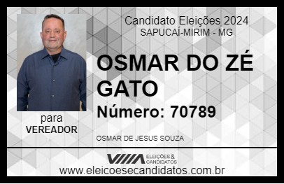 Candidato OSMAR DO ZÉ GATO 2024 - SAPUCAÍ-MIRIM - Eleições