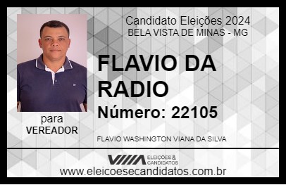 Candidato FLAVIO DA RADIO 2024 - BELA VISTA DE MINAS - Eleições