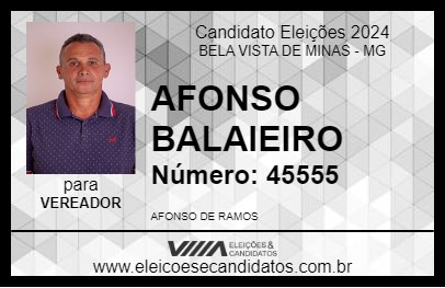 Candidato AFONSO BALAIEIRO 2024 - BELA VISTA DE MINAS - Eleições