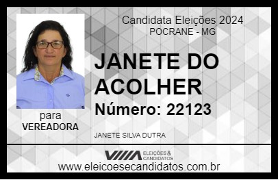 Candidato JANETE DO ACOLHER 2024 - POCRANE - Eleições