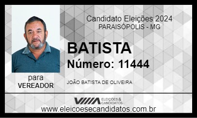 Candidato BATISTA 2024 - PARAISÓPOLIS - Eleições