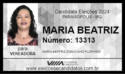 Candidato MARIA BEATRIZ 2024 - PARAISÓPOLIS - Eleições