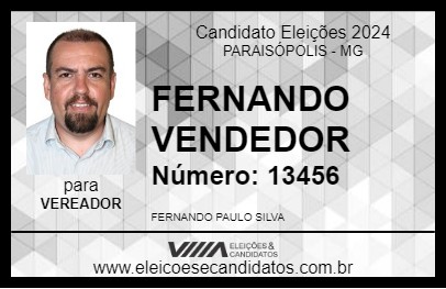 Candidato FERNANDO VENDEDOR 2024 - PARAISÓPOLIS - Eleições