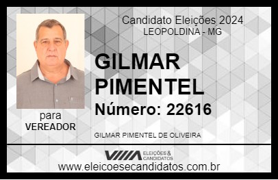 Candidato GILMAR PIMENTEL 2024 - LEOPOLDINA - Eleições