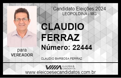 Candidato CLAUDIO FERRAZ  2024 - LEOPOLDINA - Eleições