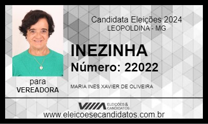 Candidato INEZINHA 2024 - LEOPOLDINA - Eleições