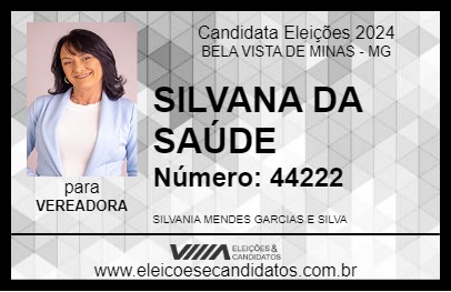 Candidato SILVANA DA SAÚDE 2024 - BELA VISTA DE MINAS - Eleições