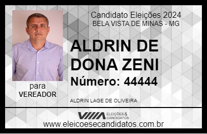 Candidato ALDRIN DE DONA ZENI 2024 - BELA VISTA DE MINAS - Eleições