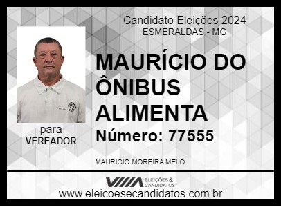 Candidato MAURÍCIO DO ÔNIBUS ALIMENTA 2024 - ESMERALDAS - Eleições