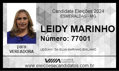 Candidato LEIDY MARINHO 2024 - ESMERALDAS - Eleições