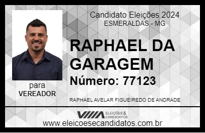 Candidato RAPHAEL DA GARAGEM 2024 - ESMERALDAS - Eleições