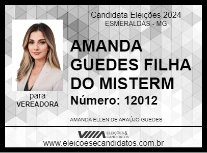 Candidato AMANDA GUEDES FILHA DO MISTERM 2024 - ESMERALDAS - Eleições