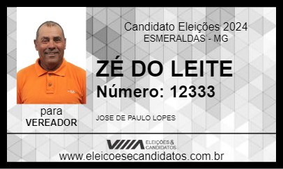 Candidato ZÉ DO LEITE 2024 - ESMERALDAS - Eleições