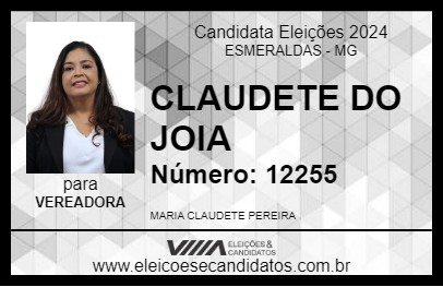 Candidato CLAUDETE DO JOIA 2024 - ESMERALDAS - Eleições