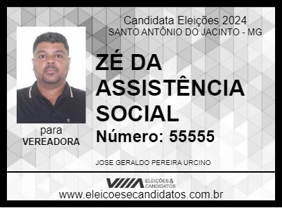 Candidato ZÉ DA ASSISTÊNCIA SOCIAL 2024 - SANTO ANTÔNIO DO JACINTO - Eleições