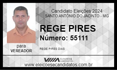 Candidato REGE PIRES 2024 - SANTO ANTÔNIO DO JACINTO - Eleições