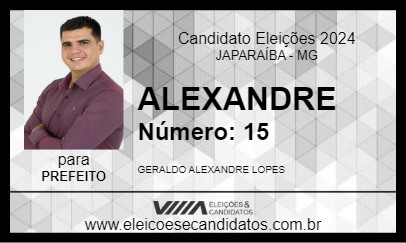 Candidato ALEXANDRE 2024 - JAPARAÍBA - Eleições