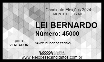 Candidato LEI BERNARDO 2024 - MONTE BELO - Eleições