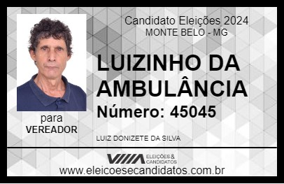 Candidato LUIZINHO DA AMBULÂNCIA 2024 - MONTE BELO - Eleições