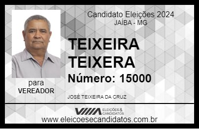 Candidato TEIXEIRA TEIXERA 2024 - JAÍBA - Eleições