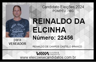 Candidato REINALDO DA ELCINHA 2024 - POMPÉU - Eleições