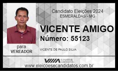 Candidato VICENTE AMIGO 2024 - ESMERALDAS - Eleições