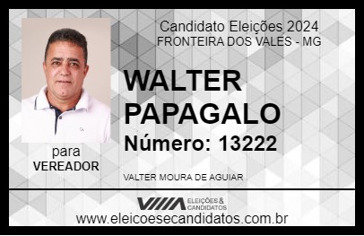 Candidato WALTER PAPAGALO 2024 - FRONTEIRA DOS VALES - Eleições