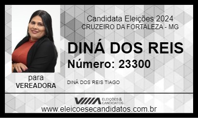 Candidato DINÁ DOS REIS 2024 - CRUZEIRO DA FORTALEZA - Eleições