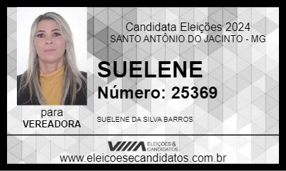 Candidato SUELENE 2024 - SANTO ANTÔNIO DO JACINTO - Eleições