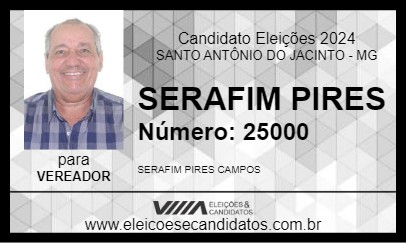 Candidato SERAFIM PIRES 2024 - SANTO ANTÔNIO DO JACINTO - Eleições