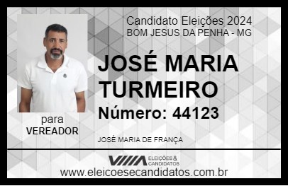 Candidato JOSÉ MARIA TURMEIRO 2024 - BOM JESUS DA PENHA - Eleições