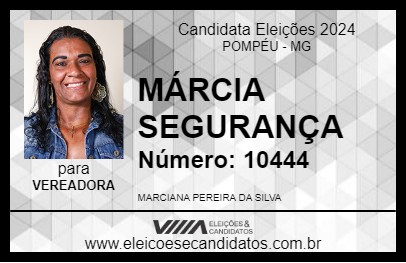 Candidato MÁRCIA SEGURANÇA 2024 - POMPÉU - Eleições