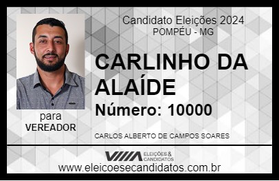 Candidato CARLINHO DA ALAÍDE 2024 - POMPÉU - Eleições