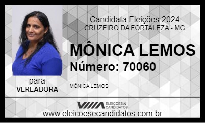 Candidato MÔNICA LEMOS 2024 - CRUZEIRO DA FORTALEZA - Eleições