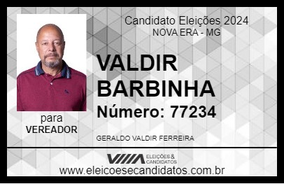 Candidato VALDIR BARBINHA 2024 - NOVA ERA - Eleições