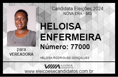 Candidato HELOISA ENFERMEIRA 2024 - NOVA ERA - Eleições