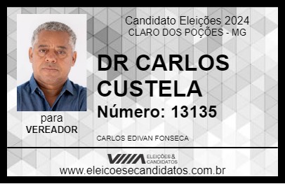 Candidato DR CARLOS CUSTELA 2024 - CLARO DOS POÇÕES - Eleições